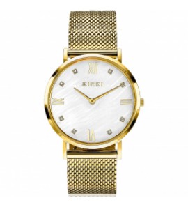 ZINZI Roman watch gold wijzerplaat parelmoer /  mesh band - 3211771