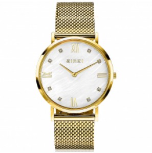 ZINZI Roman watch gold wijzerplaat parelmoer /  mesh band - 3211771