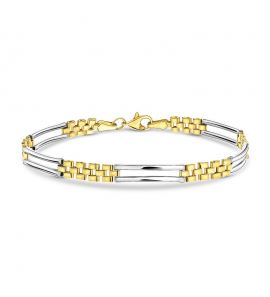 Goud bicolour armband rolex-style 6 mm 19 cm - 3211507