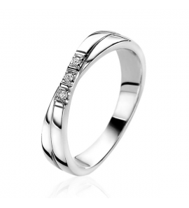 ZINZI zilv. ring smal cross-over 3x zirkonia mt. 50 - 3212015