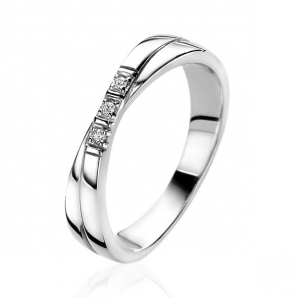 ZINZI zilv. ring smal cross-over 3x zirkonia mt. 50 - 3212015