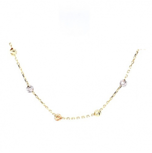 Goud tricolour armband met bolletjes tri-olour 17-19 cm - 3211512