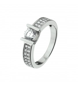 Zilver RH dames ring met zirkonia mt 17¥ - 3211526