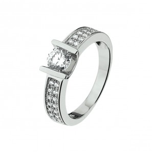 Zilver RH dames ring met zirkonia mt 17¥ - 3211526