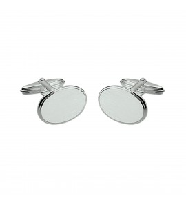 Zilver manchetknoop ovaal - 3211537