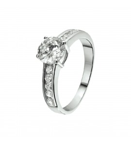 Zilver RH dames ring met zirkonia mt 17¥ - 3211527