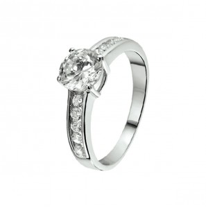 Zilver RH dames ring met zirkonia mt 17¥ - 3211527