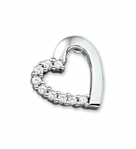 Zilver RH hanger hart open met zirkonia - 3211531