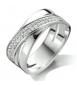Zilver dames ring 8.5 mm met zirkonia mt. 17¾ - 3211729