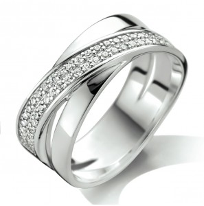 Zilver dames ring 8.5 mm met zirkonia mt. 17¾ - 3211729