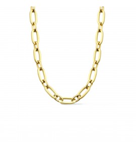 14k Geelgouden anker collier met een kern van 925 zilver. Het collier heeft een schakelbreedte van 5.5mm en een draaglengte van 45cm. Het collier is uitgevoerd met een stevige karabijn sluiting. - 3211605