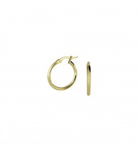 14k Geelgouden oorringen met daarin een kern van 925 zilver. De oorringen hebben een breedte van 2mm. - 3211609
