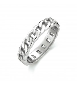 Zilver RH dames ring schakelmotief  mt. 17¾ - 3211748