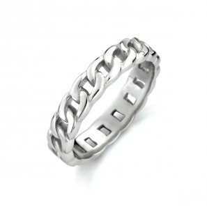 Zilver RH dames ring schakelmotief  mt. 17¾ - 3211748
