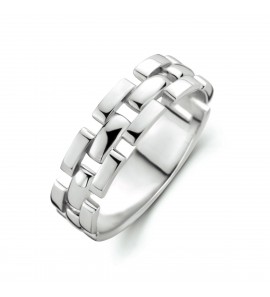 Zilver RH dames ring schakelmotief  mt. 17¼ - 3211751