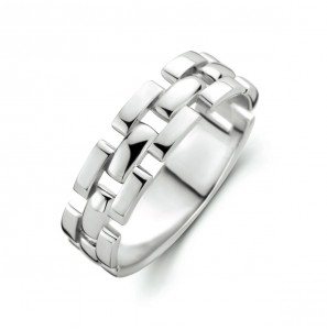 Zilver RH dames ring schakelmotief  mt. 17¼ - 3211751