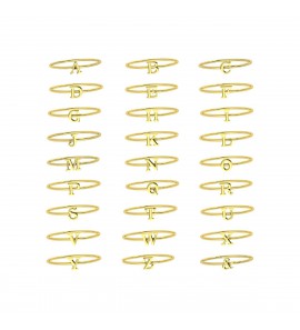 Goud aanschuifring letter F mt. 17 - 3211628