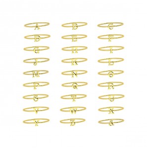 Goud aanschuifring letter F mt. 17 - 3211628