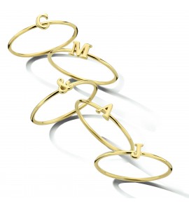 Goud aanschuifring letter & mt. 17½ - 3211631