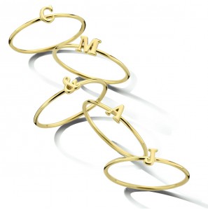 Goud aanschuifring letter & mt. 17½ - 3211631