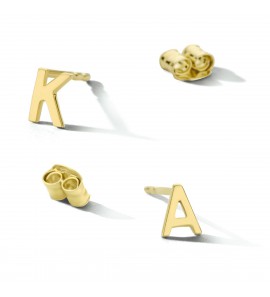 Goud oorknop letter E (per stuk) - 3211633