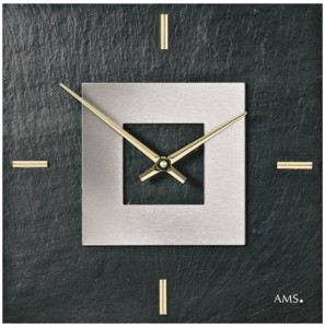 AMS wandklok 9525 leisteen 30x30x4 cm - 3211638