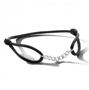 Armband satijn met gourmet schakels 13-26 cm - 3211639