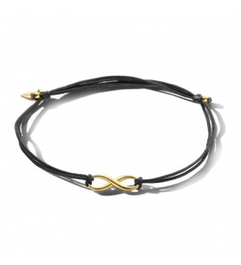Armband katoen met infinety geel verguld - 3211650