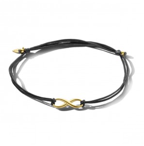 Armband katoen met infinety geel verguld - 3211650
