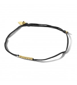 Armband katoen met bolletjes geel verguld - 3211651