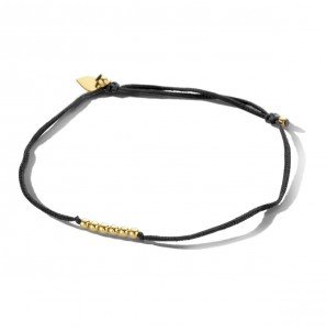 Armband katoen met bolletjes geel verguld - 3211651
