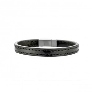 Armband leer zwart 9 mm 21 cm - 3211654