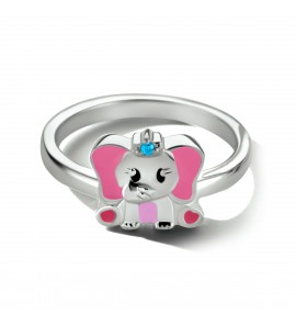 Zilver kinderring Olifant emaile mt. 14 - 3211694