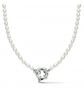 Zilver collier parel 3.8 mm 41 cm - 3211696