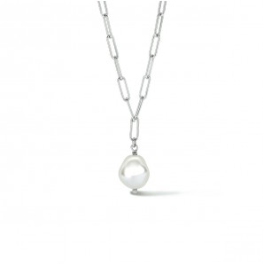 Zilver collier parel 40+4 cm - 3211699