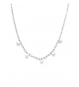 Zilver collier parel 2.9 mm 42+3 cm - 3211706