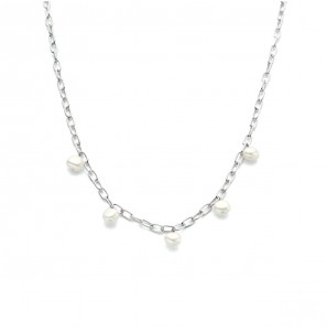 Zilver collier parel 2.9 mm 42+3 cm - 3211706