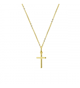 Goud collier anker 1 mm met kruis 41+4 cm - 3211709