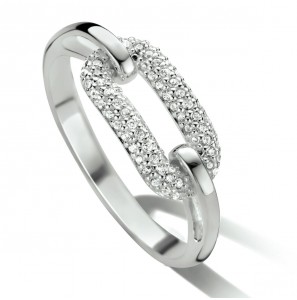 Zilver dames ring met zirkonia mt. 17¼ - 3211726