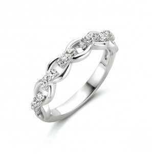 Zilv. ring RH fantasie met zirconia maat 16½ - 3211827