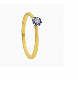 ID gg rozetring 0,06 crt G-Si met saffier - 3211798