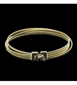 Sanjoya Milaan verguld 4 dradige en geribbelde choker armband 19 cm - 3211921