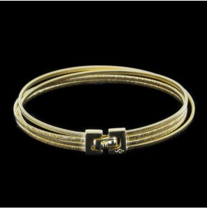 Sanjoya Milaan verguld 4 dradige en geribbelde choker armband 19 cm - 3211921