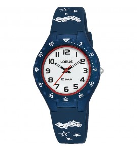 Lorus young blauwe siliconen band wit 100m wr - 3212000