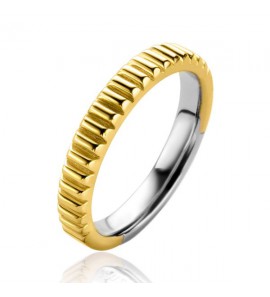 Zinzi zlv. ring gg verguld met ribbel bewerking maat 54 - 3211848