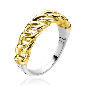 Zinzi zlv. ring gourmet 5,5 mm breed gg verguld maat 56 - 3211879