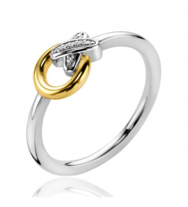 Zinzi zlv. ring gg verguld rondje en kruisje met zirconia's maat 56 - 3211880