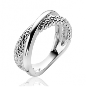 Zinzi zlv. ring kruislings popcorn en glad maat 54 - 3211882