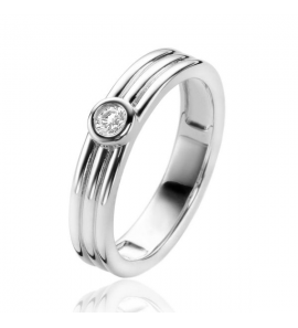 Zinzi zlv . ring 3 banen en ronde zirconia maat 56 - 3211883