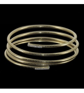 Sanjoya Milaan verguld spiraalvormige armband met zirkonia - 3211947